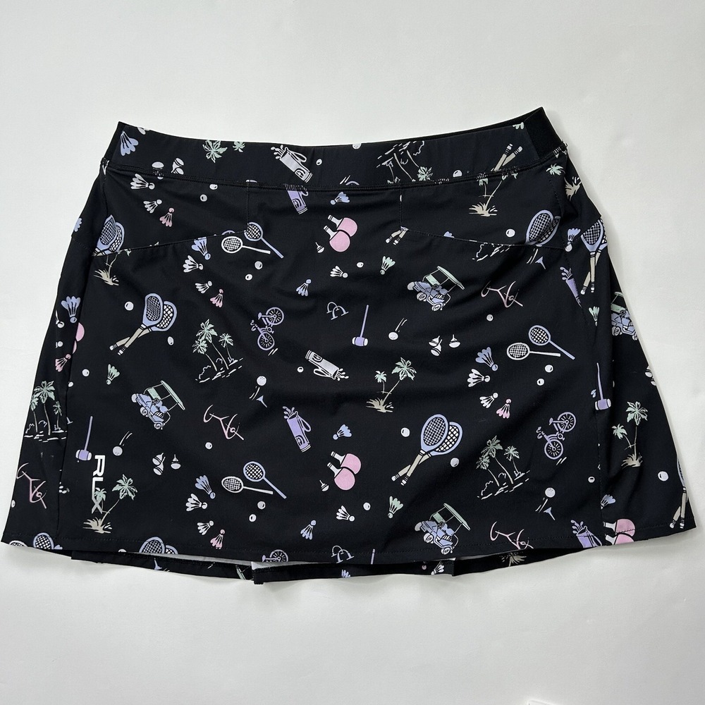 RALPH LAUREN RLX Skort Shorts Womens Medium Graphic Print Stretch Pockets Skirt